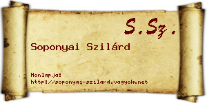 Soponyai Szilárd névjegykártya